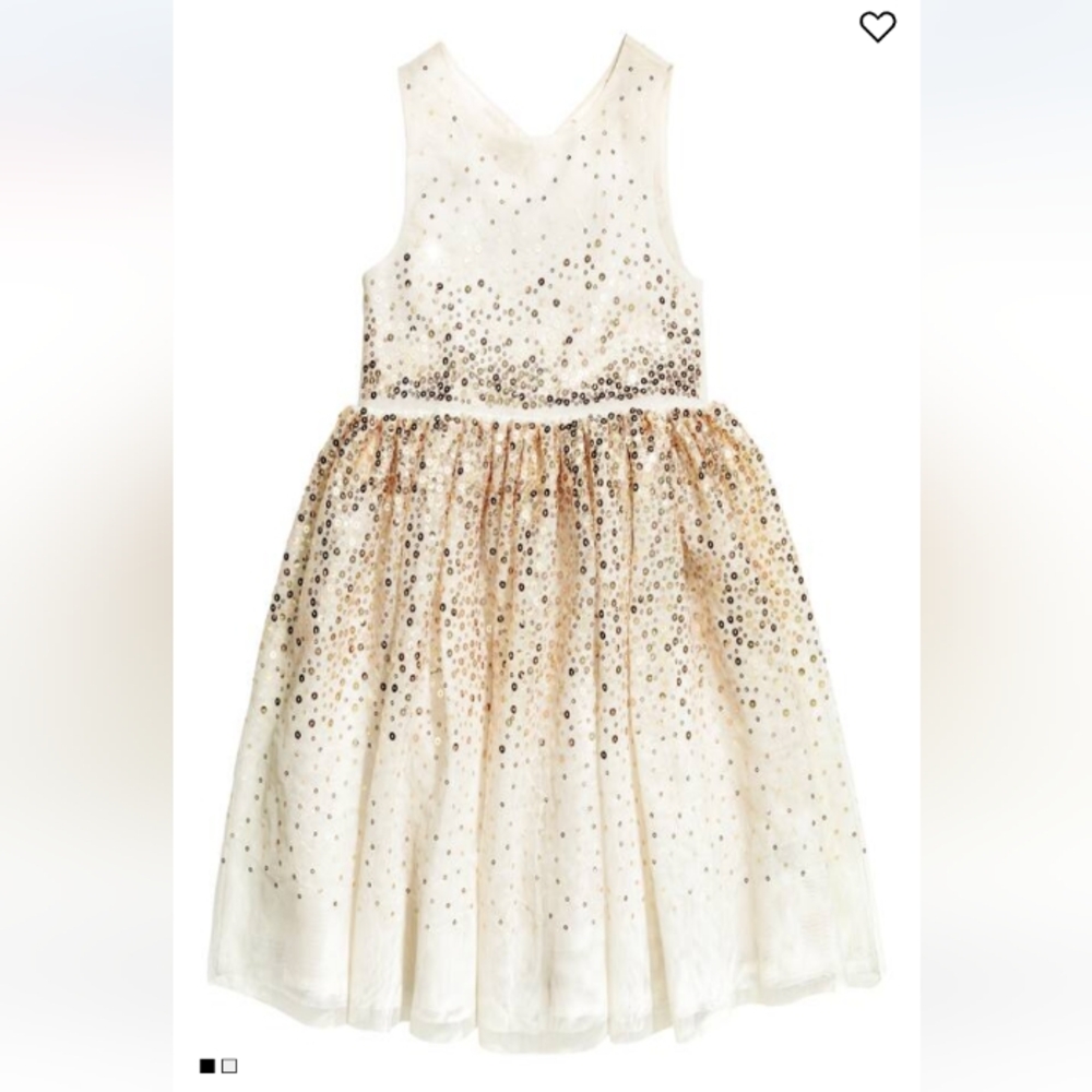 H&M Girl's White and gold sequined Dress